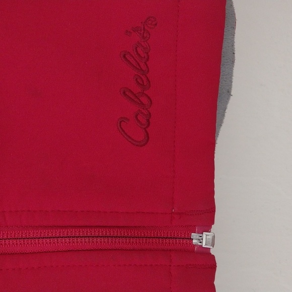 Cabela's Red Full Zip Fleece Lined Mid Weight Jacket Size L - Picture 9 of 15